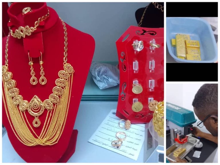 فحص وختم 2ونصف طن من الذهب بمواصفات نهر النيل